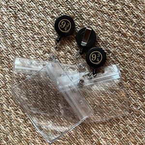 Three Harry Potter park pass lanyards, “9 3/4” clip